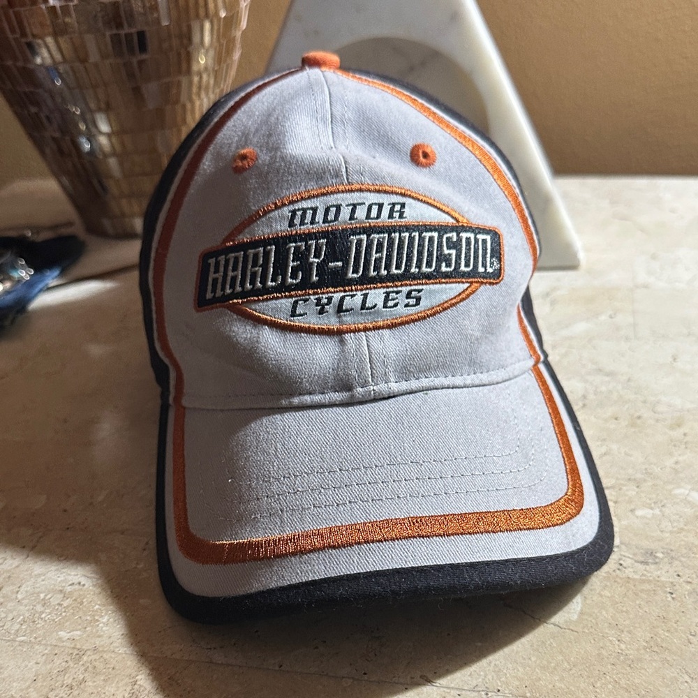 Harley-Davidson Black and Orange Logo Cap